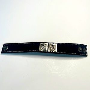 Vtg TTK Leather Snap Bracelet 8” Gothic